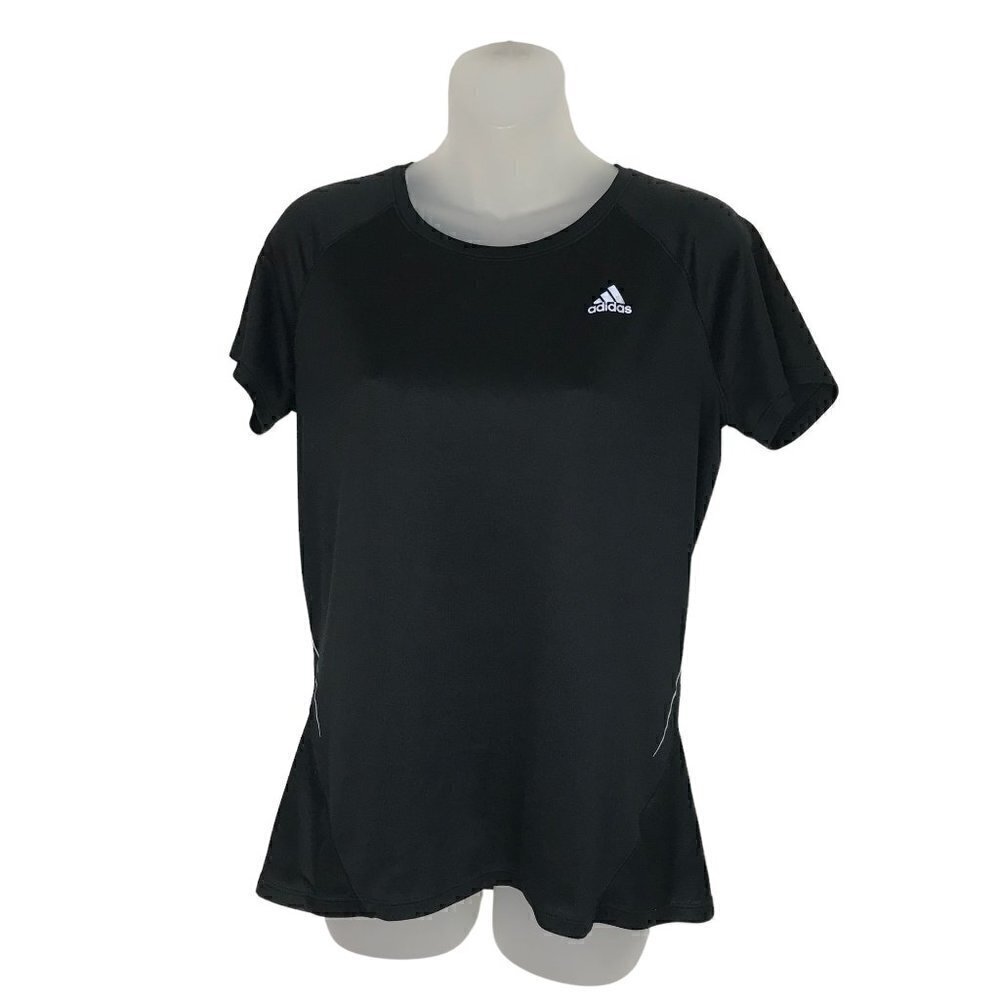 ADIDAS Black And White Athletic Top Size M